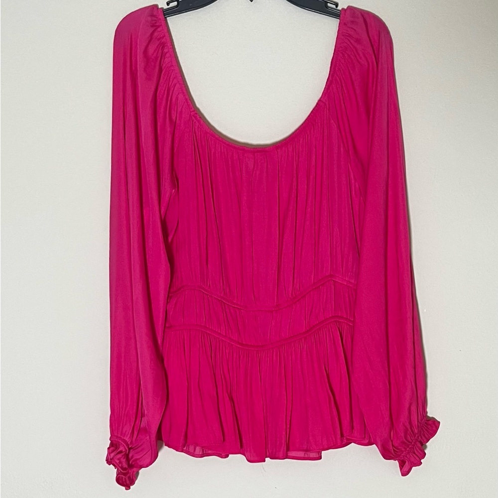 Nine West Fuchsia Long Sleeve Blouse - Picture 2 of 8